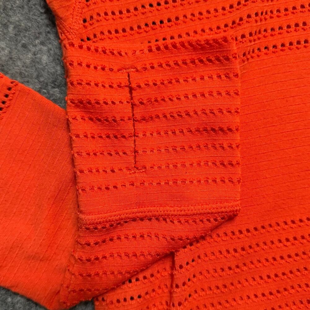 Athleta Limitless Coral Orange Perforated Long Sleeve Athleisure Top Medium - Picture 3 of 7